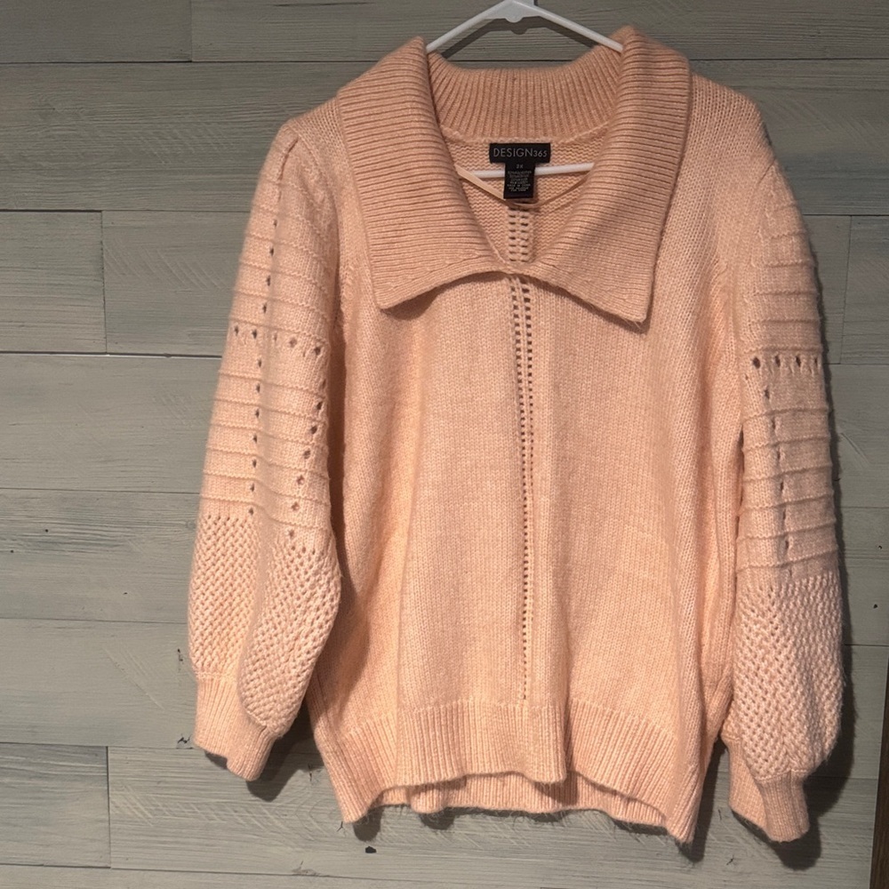 Designs Peach Cowl Neck Sweater